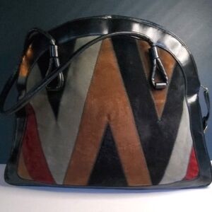 70's Lou Taylor Patchwork Shoulder Bag Made In Italy